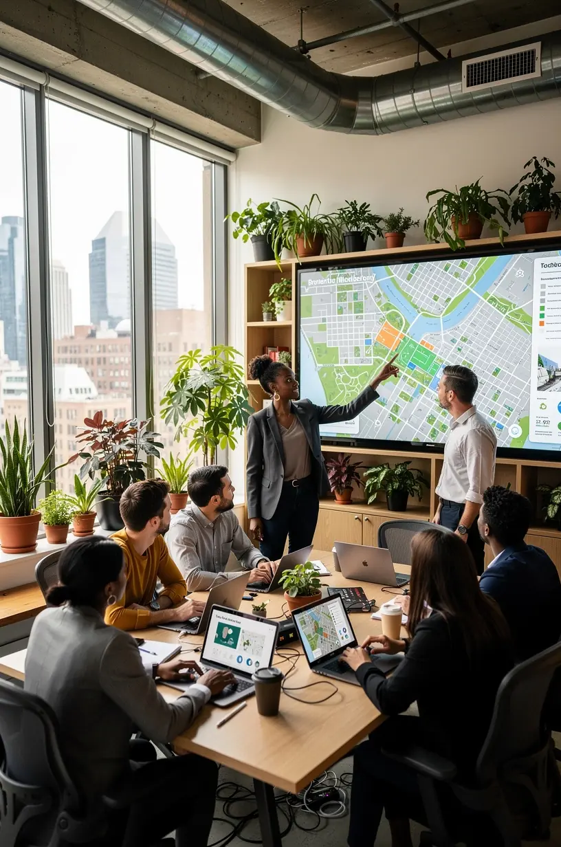 Map illustrating climate change impacts on local ecosystems