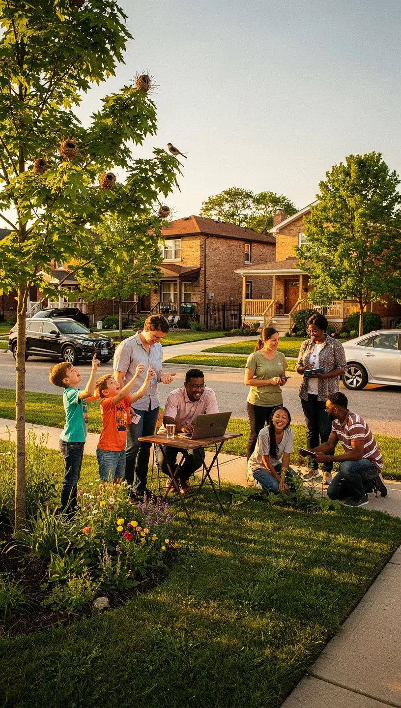 Illustration of local ecosystems and mapping tools.